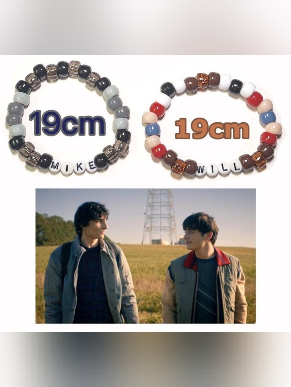 Stranger Things 'Mike' And 'Will' Set Of 2 Duo Beaded Handmade Kandi Bracelets